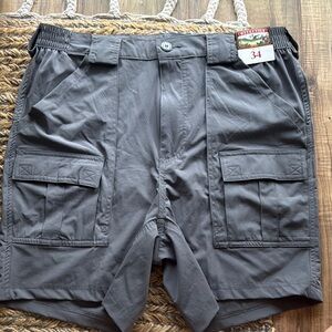 Men's Gray Cargo Shorts - Size 34